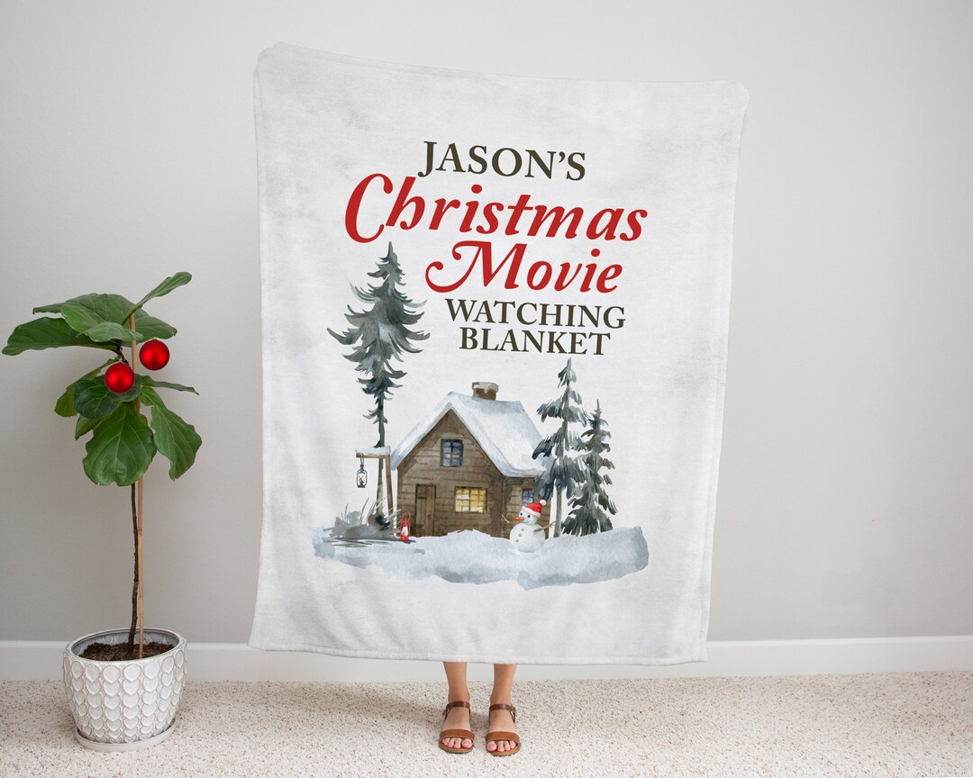 Christmas Movie Watching Blanket Personalized Name Blanket Etsy