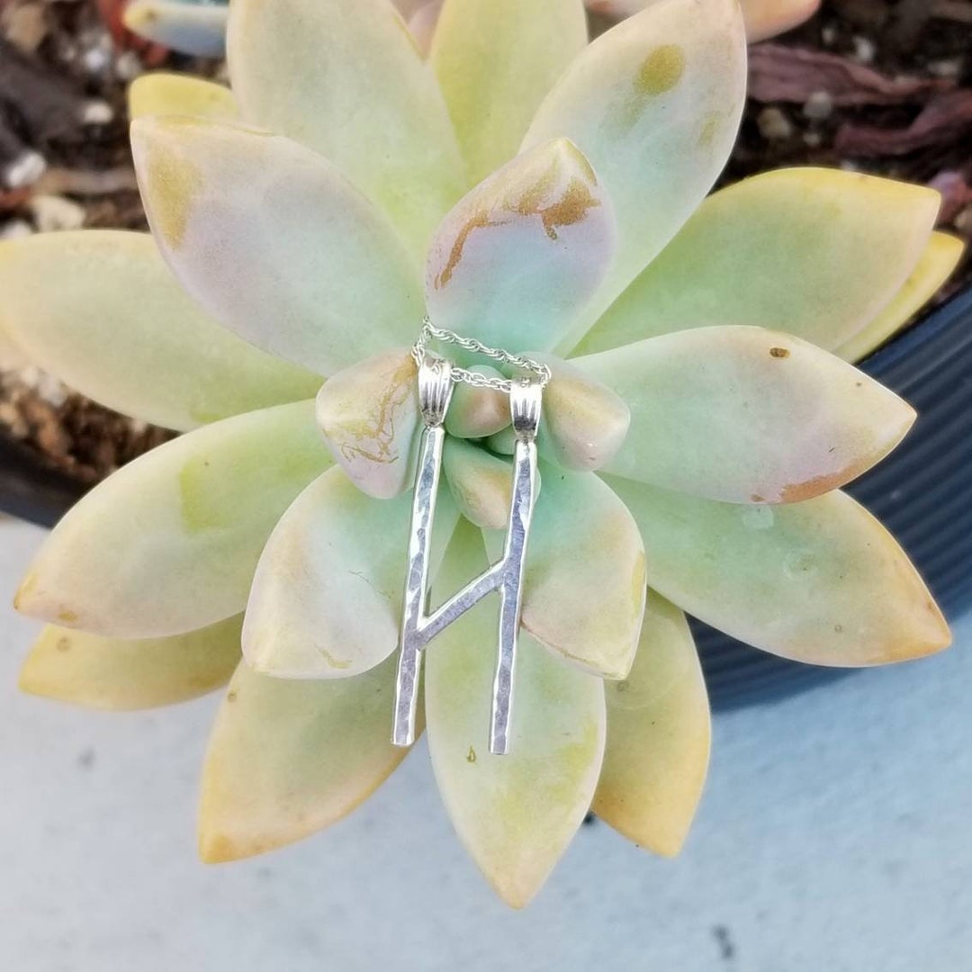 Hagalaz Hail Rune Sterling Silver Pendant Change - Etsy