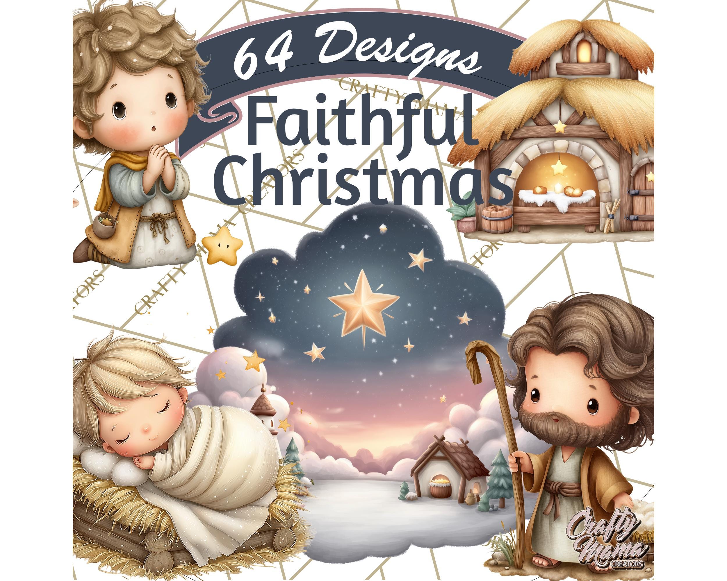 Christmas Scene Clipart - Etsy, image size:2500x2000