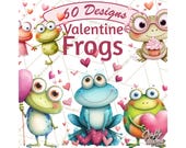 60 Png Valentine Frog Clipart PNG, Cute Valentine Frogs, Kids Valentine Characters, Fun Love Printable Clip Art
