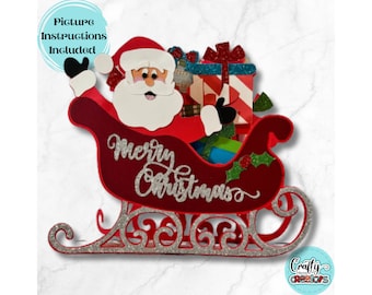 Santa Christmas Card Svg, Kids Christmas Svg, 3D Santa Card Svg, Christmas Paper Craft Svg, Christmas Pop Up Christmas Card Svg