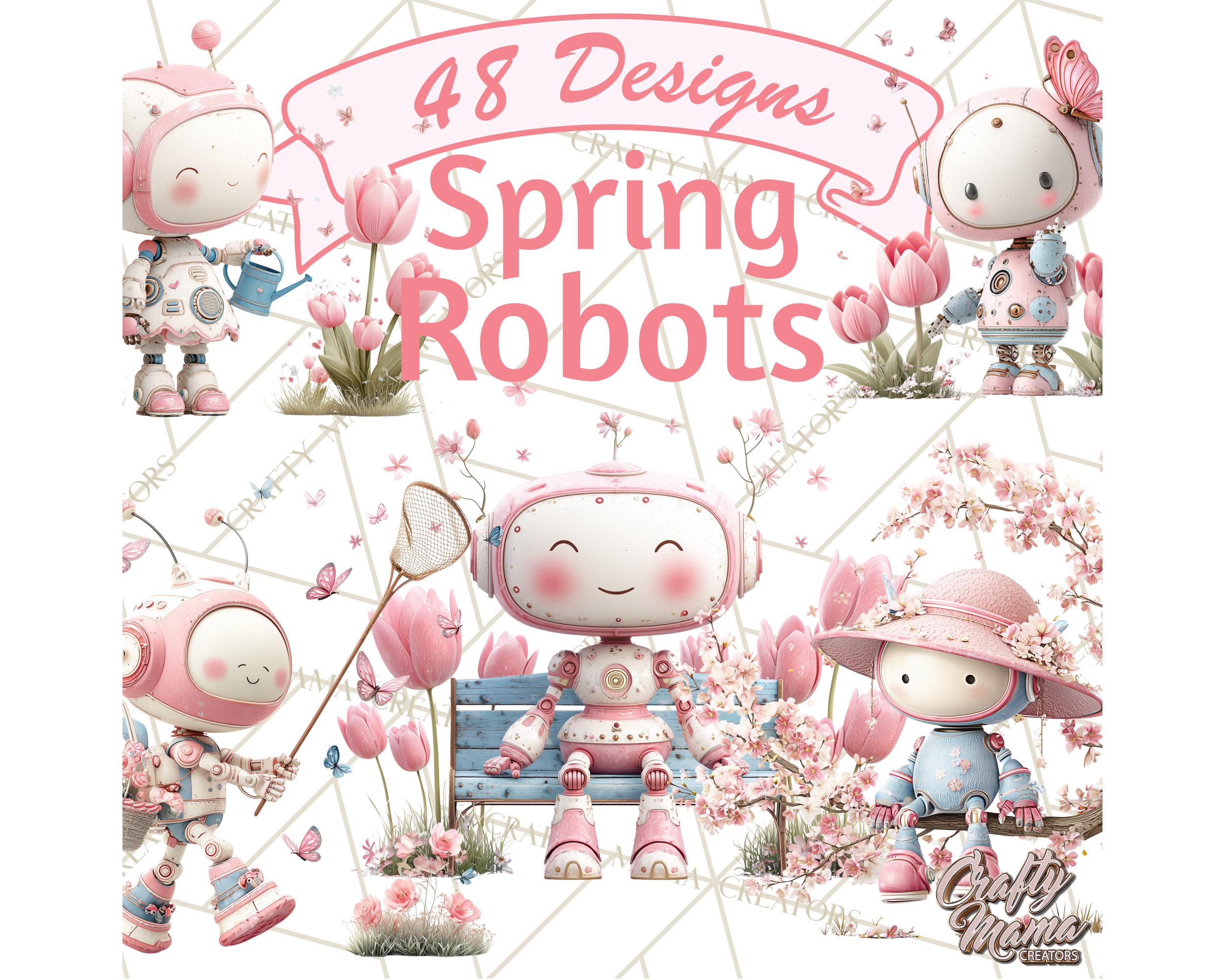 48 Png Spring Robots, Full-body Robot Clipart, Pastel Robot ...