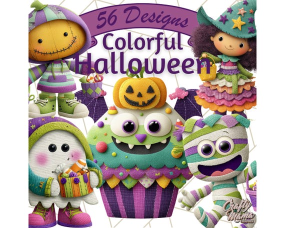 56 Png, Halloween Clipart, Cute Halloween Characters, Trick or Treat PNG, Colorful Halloween Kids, Ghost Vampire Witch Clip Art, Candy PNG