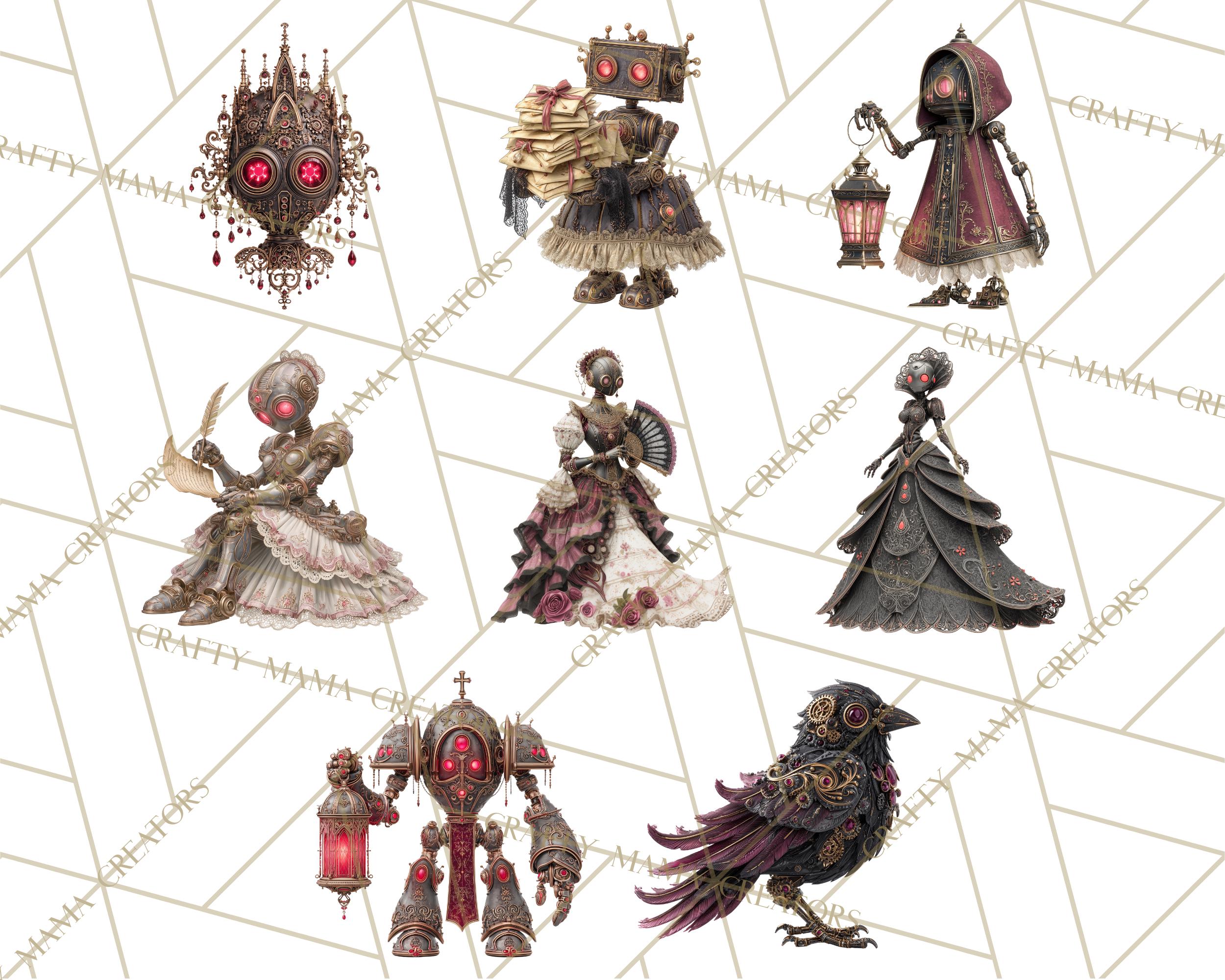 56 Png Gothic Robot Clipart, Victorian Steampunk Clip Art, Dark Romance ...
