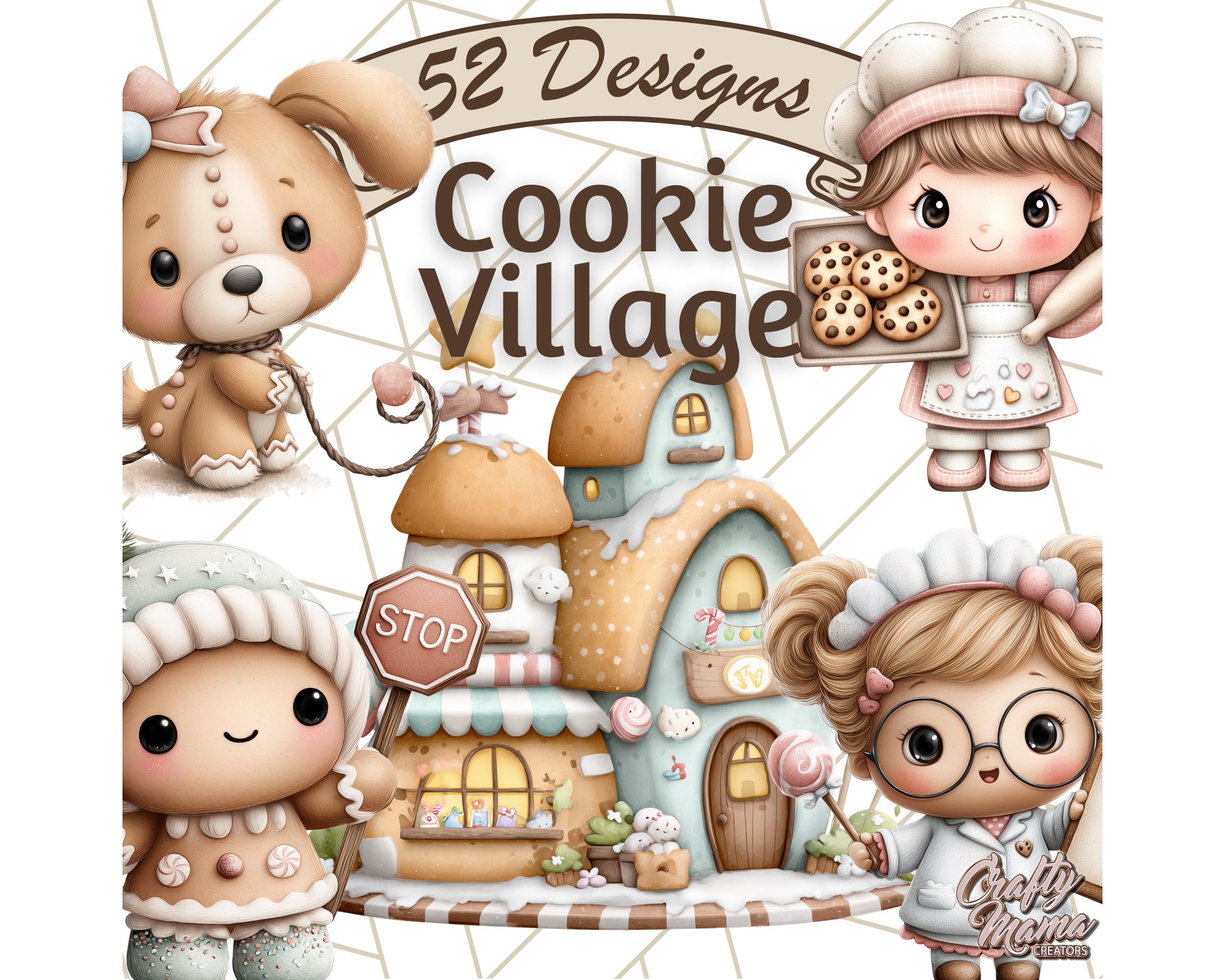 52 Png, Cozy Cookie Village Clipart, Christmas Cookie Pngs, Gingerbread ...