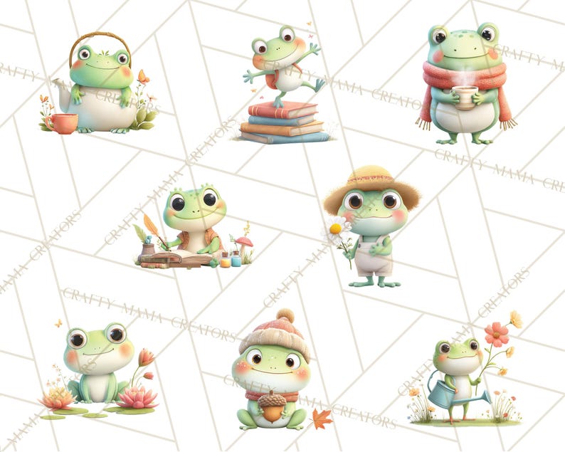 48 Png Whimsical Frog Clipart PNG, Cozy Cottagecore Frog Art, Cute Frog ...