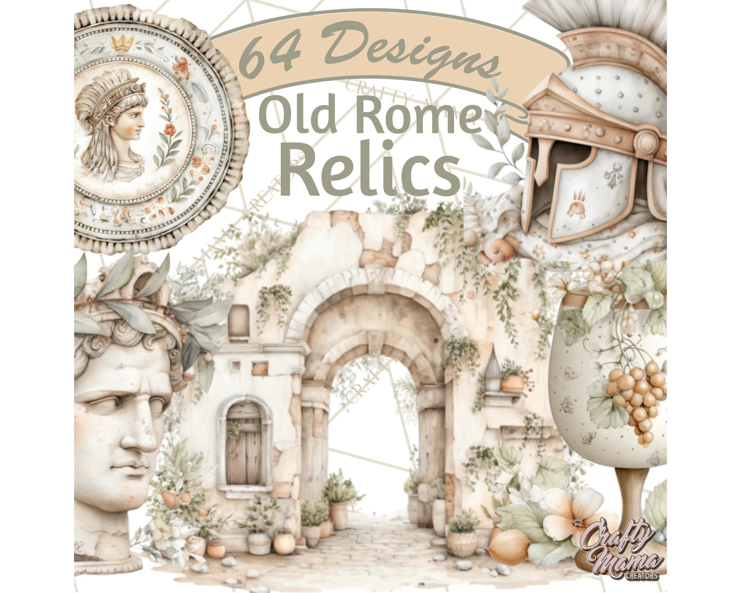 64 Old Rome Clipart – Classical Italian Elements, Roman Olive, Marble ...