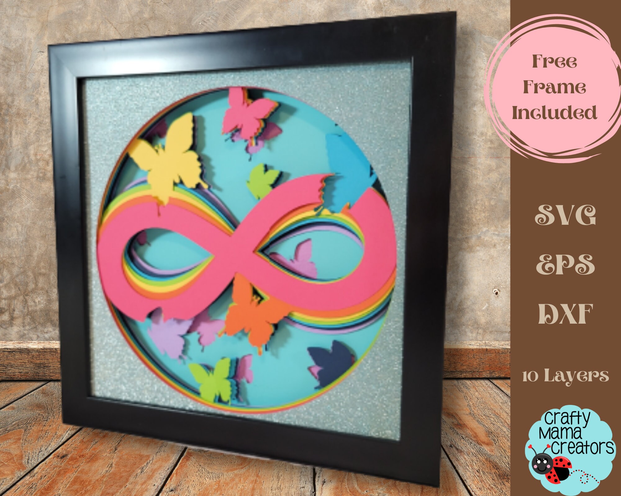 3D Autism Shadow Box Svg, Neurodiversity Shadowbox Svg, Rainbow ...