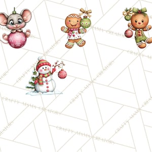 60 Png, Julfigurer på Ornament PNG, Jul Clipart, Söt Jul Clip Art, Festliga Utskrivbara PNGs, Ornament Kul bild 9