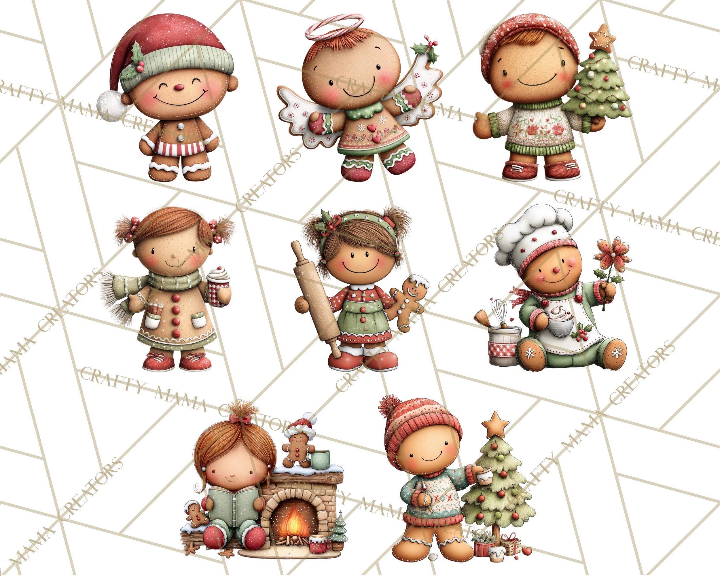 60 Png, Gingerbread People Clipart, Cute Christmas Cookie PNG, Holiday ...