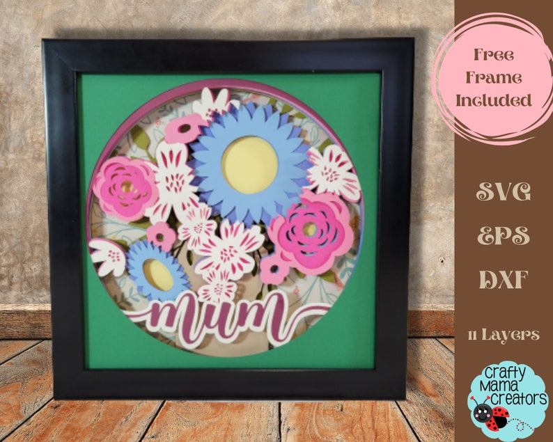 3D Mother's Day Shadow Box Svg Spring Flowers Shadowbox Etsy