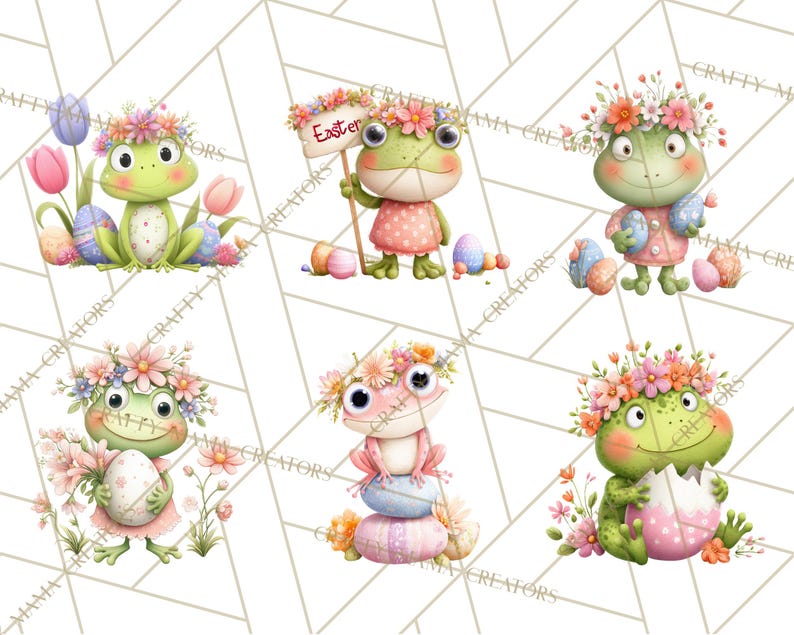 48 Png, Frog Easter Clipart PNG, Cute Frog Holding Eggs, Pastel Spring ...