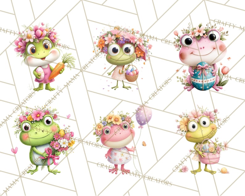 48 Png, Frog Easter Clipart PNG, Cute Frog Holding Eggs, Pastel Spring ...