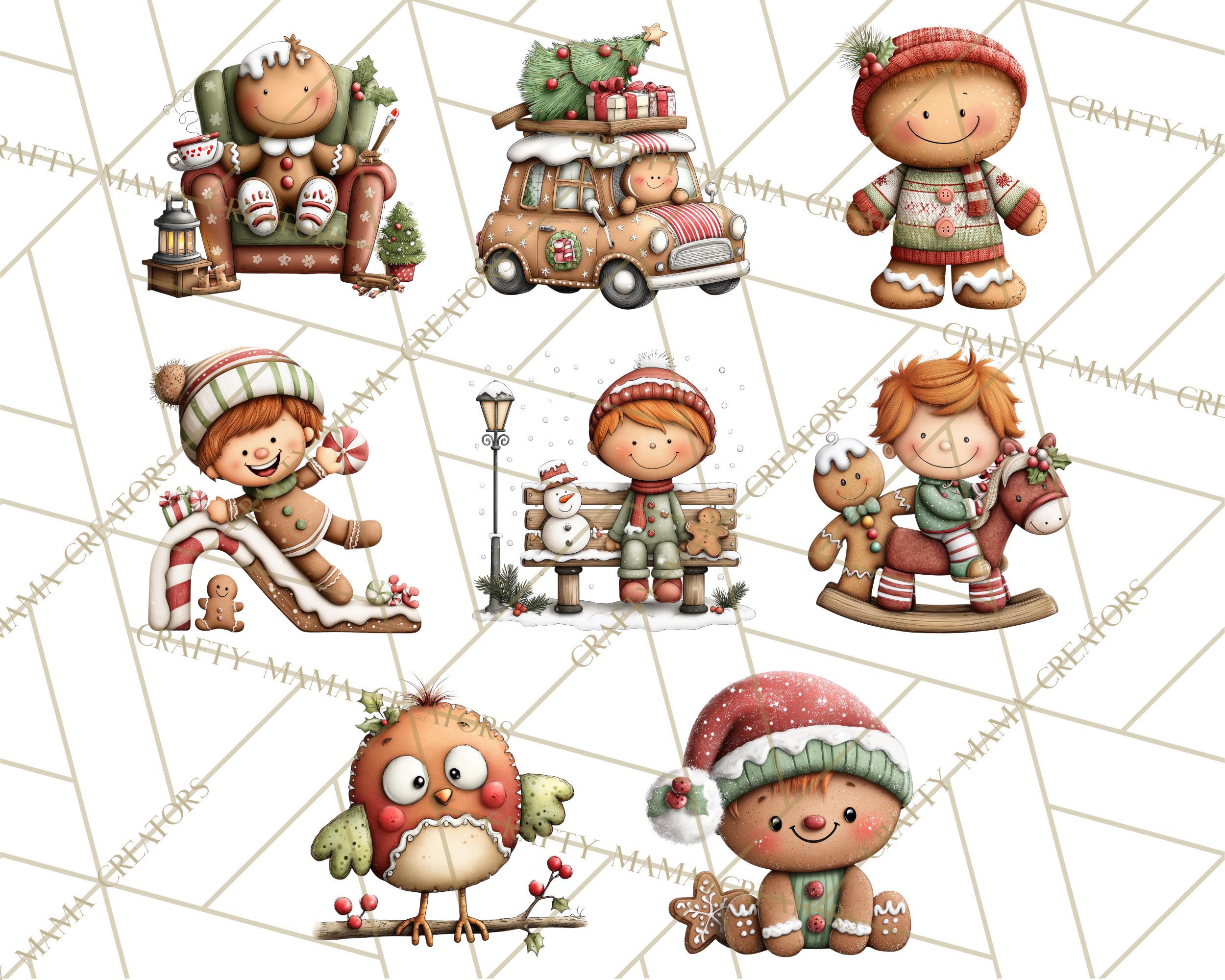 60 Png, Gingerbread People Clipart, Cute Christmas Cookie PNG, Holiday ...