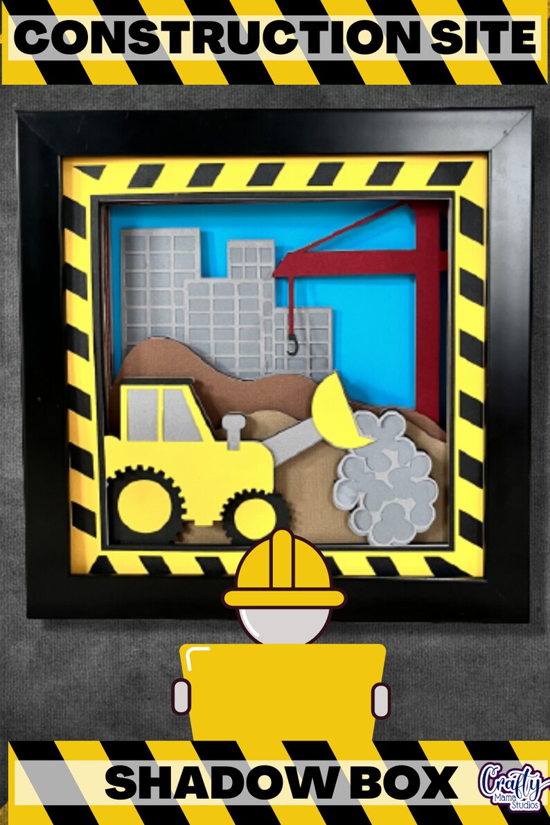Tractor Shadow Box 3D Construction Site Shadow Box, Tractor Shadow Box SVG, Heavy ...
