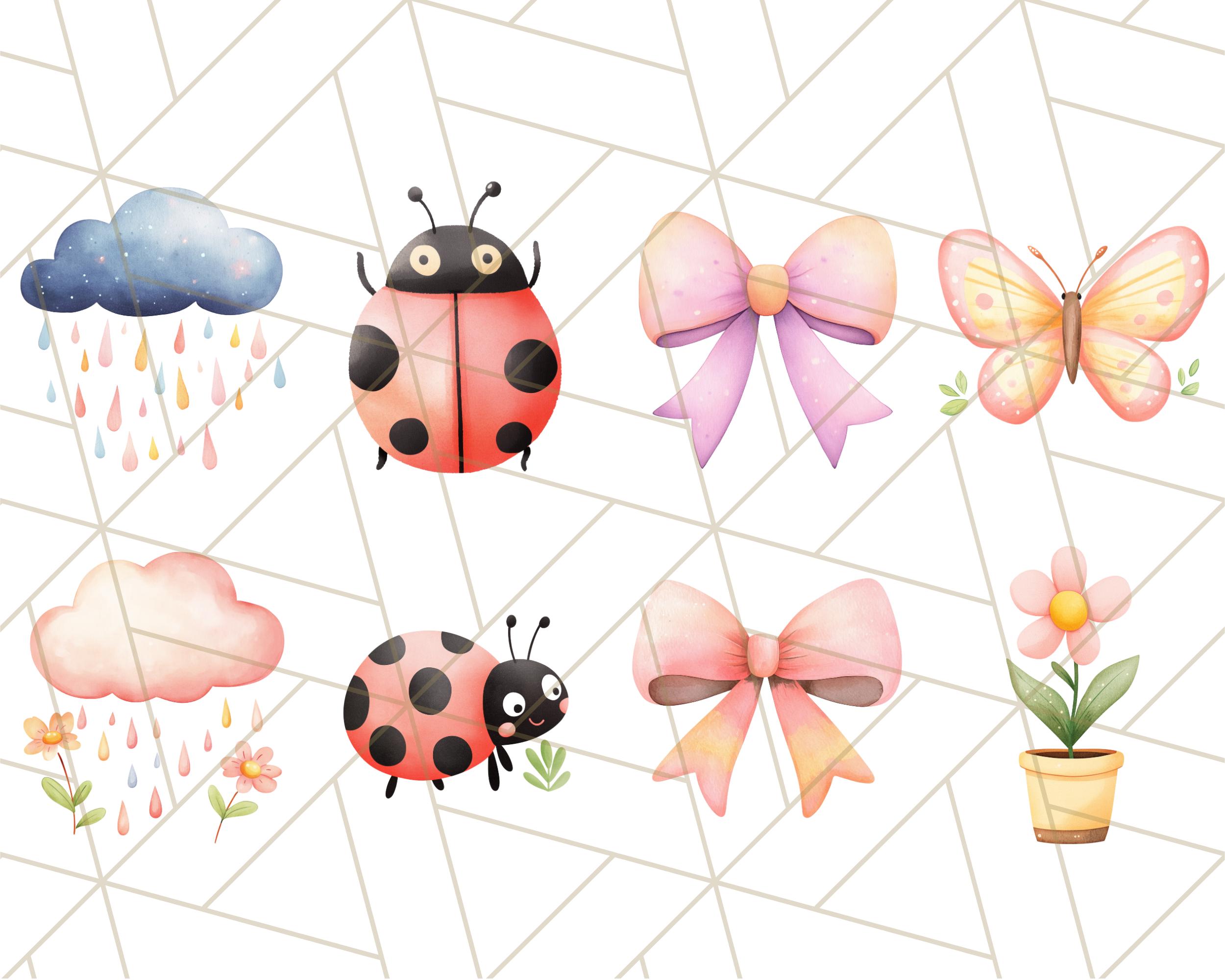 46 Png, Pastel Spring Clipart, Watercolor Butterflies, Garden Floral ...