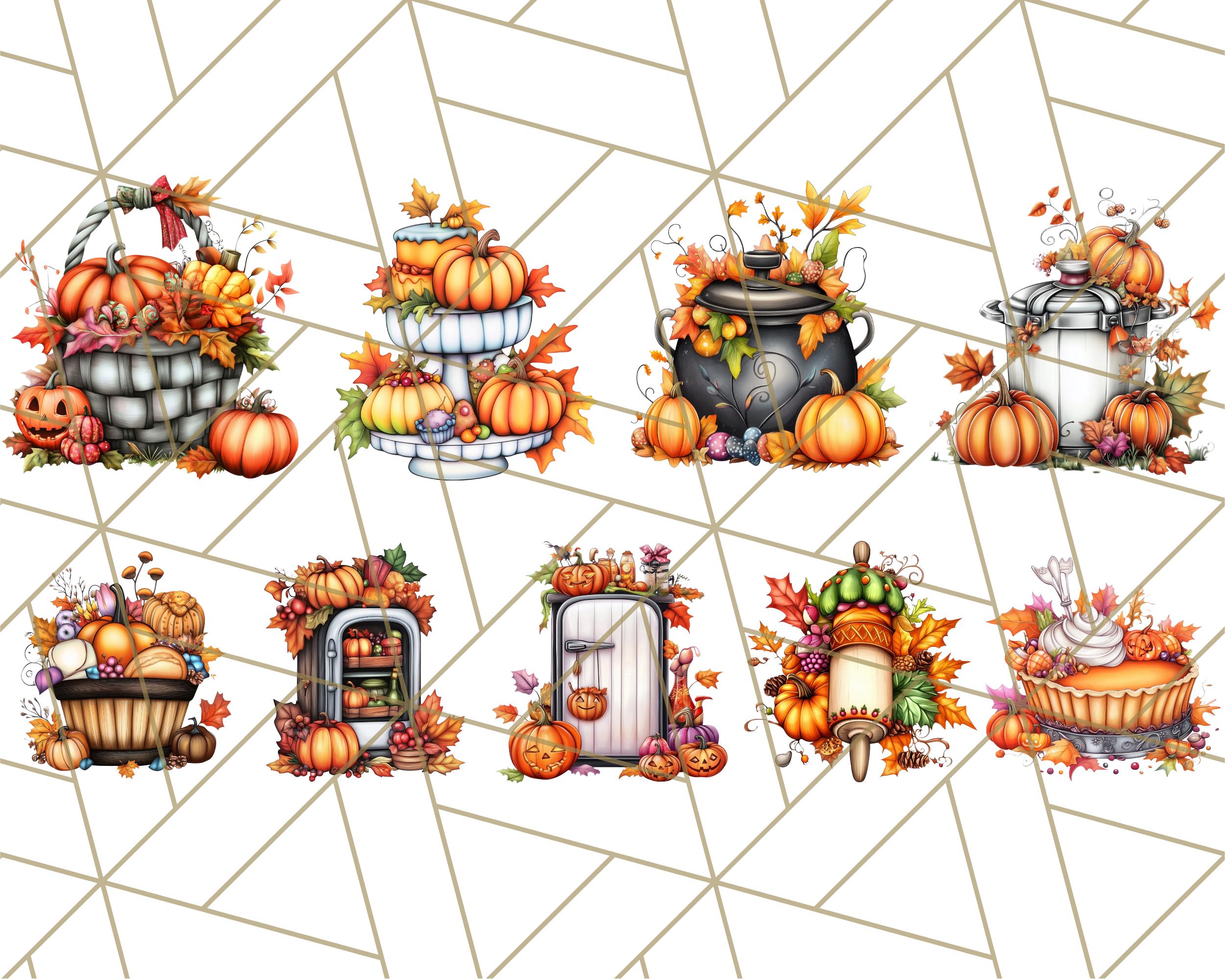 Fall Cottagecore Kitchen Clipart, Cozy Autumn Kitchen PNG, Vintage ...
