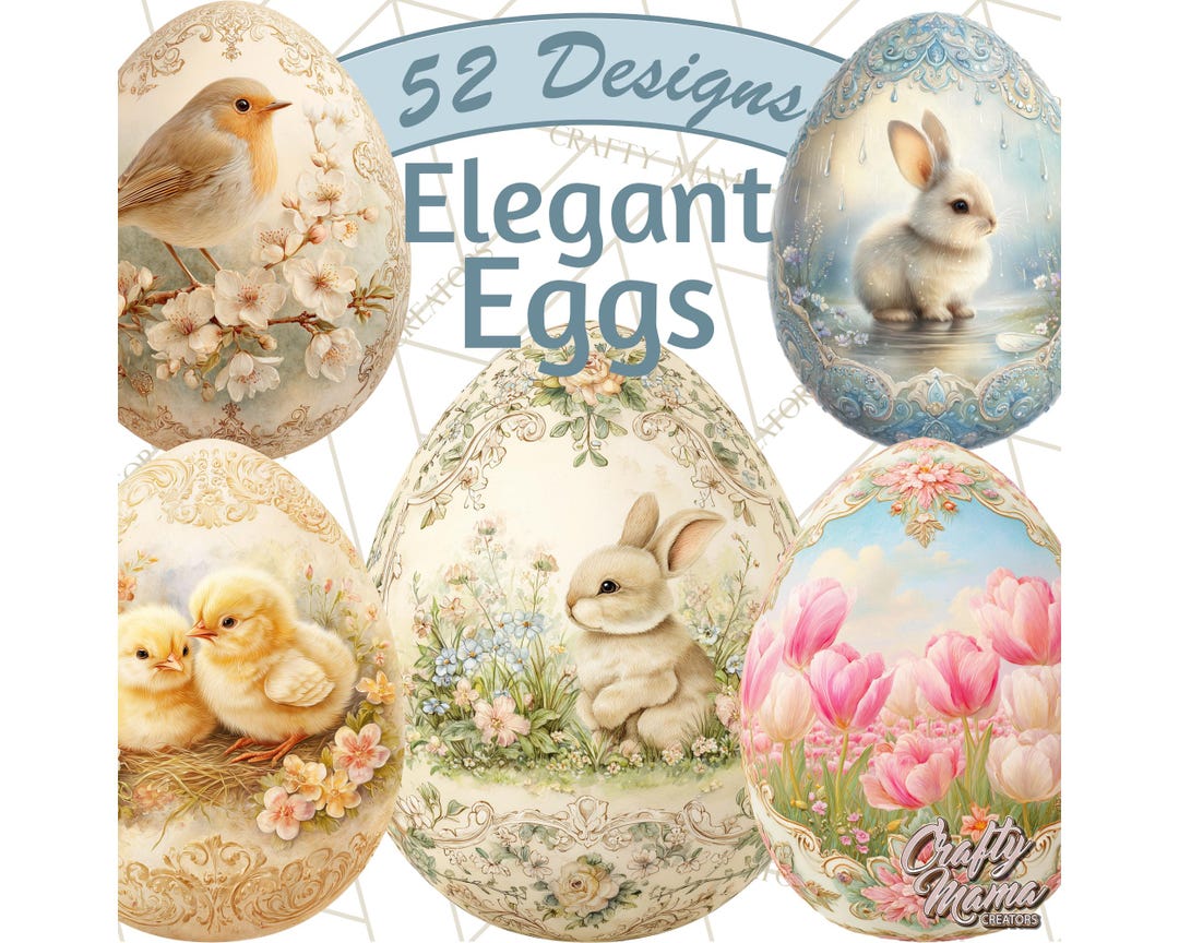 52 Png, Elegant Easter Bunny Clipart PNG, Spring Easter Egg Clip Art ...