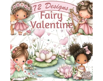 72 Png, Enchanted Forest Fairies Clipart PNG, Woodland Valentine Clip Art, Fairy Fawn Owl Squirrel Digital Download Printable