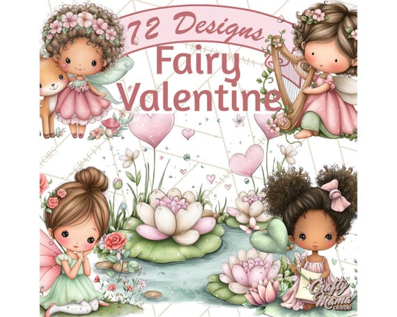 72 Png, Enchanted Forest Fairies Clipart PNG, Woodland Valentine Clip Art, Fairy Fawn Owl Squirrel Digital Download Printable