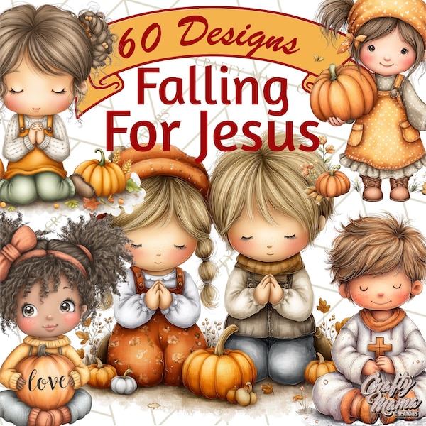 Jesus In Fall Autumn Christian Clipart - Etsy