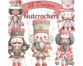Nussknacker Clipart-Set, klassische Weihnachten PNG, Urlaub Nussknacker Png, Spielzeugsoldat Clip Art, festliche Nussknacker Kunst, Vintage Weihnachten PNG