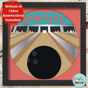 3D Bowling Shadow Box Svg, Bowling Svg Shadowbox, Bowling Alley Svg 3D Layered Papercut, Sports SVG Files For Cricut, Bowling Paper Craft