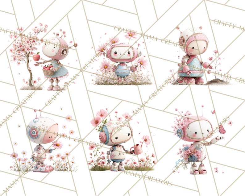 48 Png Spring Robots, Full-body Robot Clipart, Pastel Robot ...