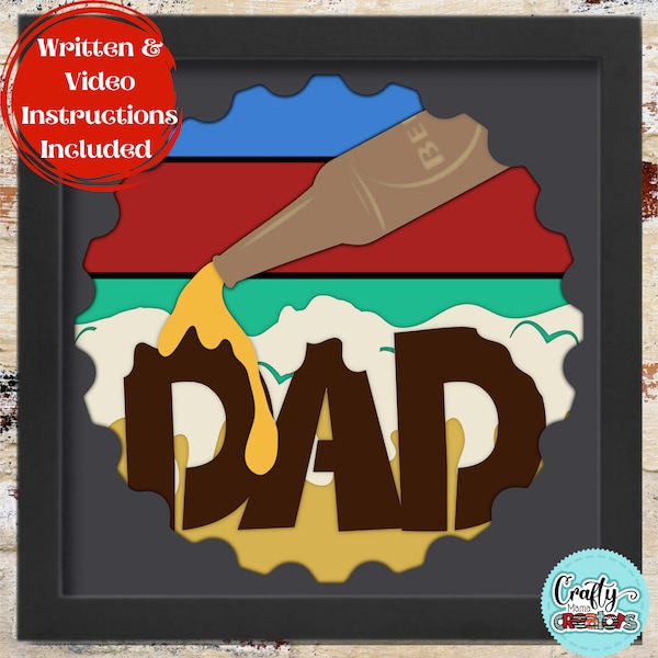 3D Dad Beer Shadow Box, Dad Svg Shadow Box SVG, Father's Day Svg Layered Papercut, Beer Bottle Svg Files For Cricut with Easy Instructions