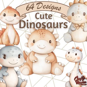 かわいい恐竜のクリップアート PNG、パステルカラーの恐竜の保育園アート、赤ちゃん恐竜のイラスト、ソフト恐竜グラフィック、恐竜デジタルダウンロード、恐竜プリント
