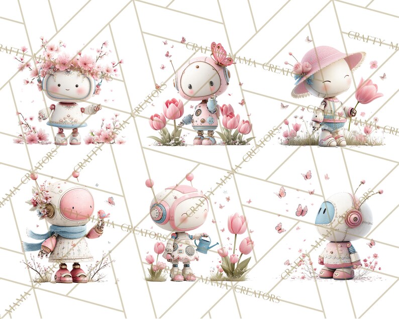 48 Png Spring Robots, Full-body Robot Clipart, Pastel Robot ...