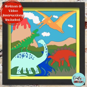 Dinosaurier geschnitten Datei, 3D Schattenbox Dinosaurier, 3D Schattenbox, Dinosaurier 3D Dateien, Dinosaurier Papier Handwerk Cricut Projekte