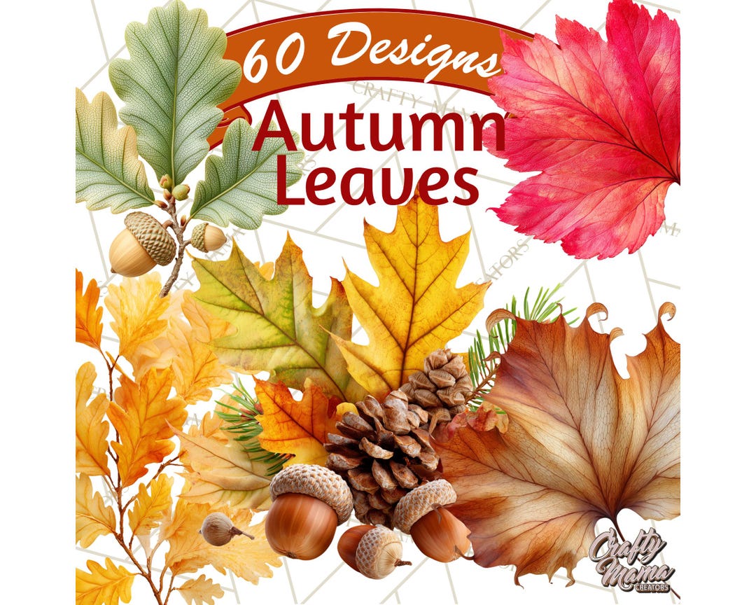 60 Png Fall Leaves Clipart, Autumn Leaf Clip Art, Maple Oak Leaves PNG ...