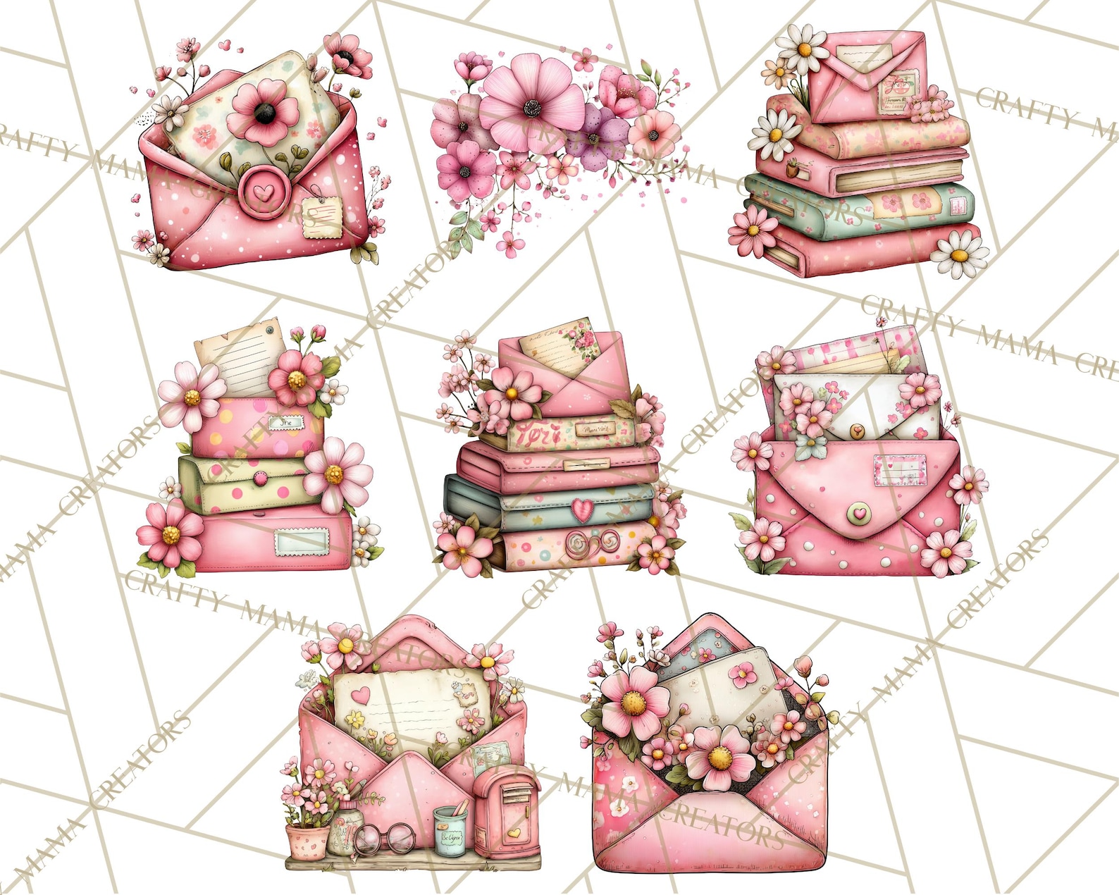 Spring Mail Stamp 56 Png Spring Letters Mail Clipart PNG, Floral Envelopes, Spring ...