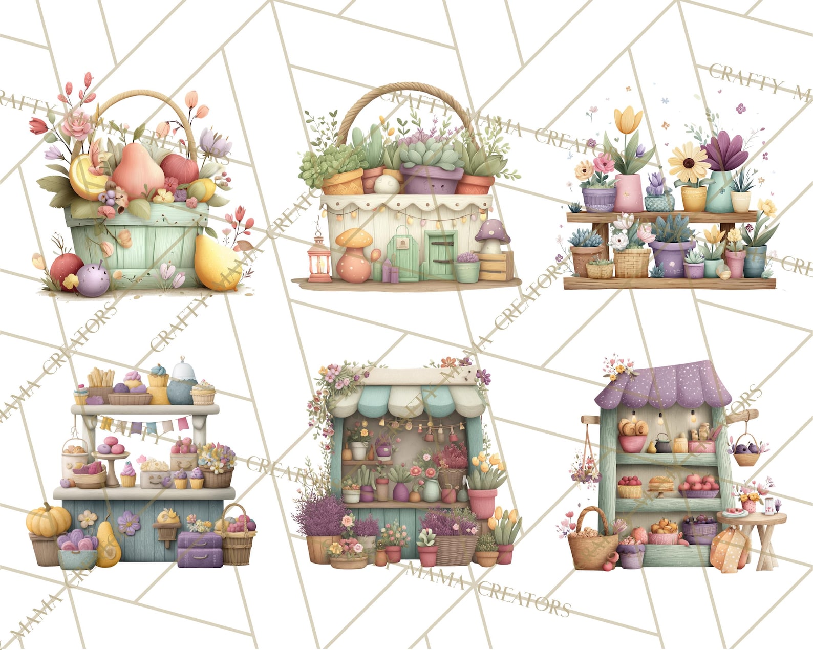 Spring Stall 48 Png Spring Market Stall PNG Clipart for Invitations, Flower ...