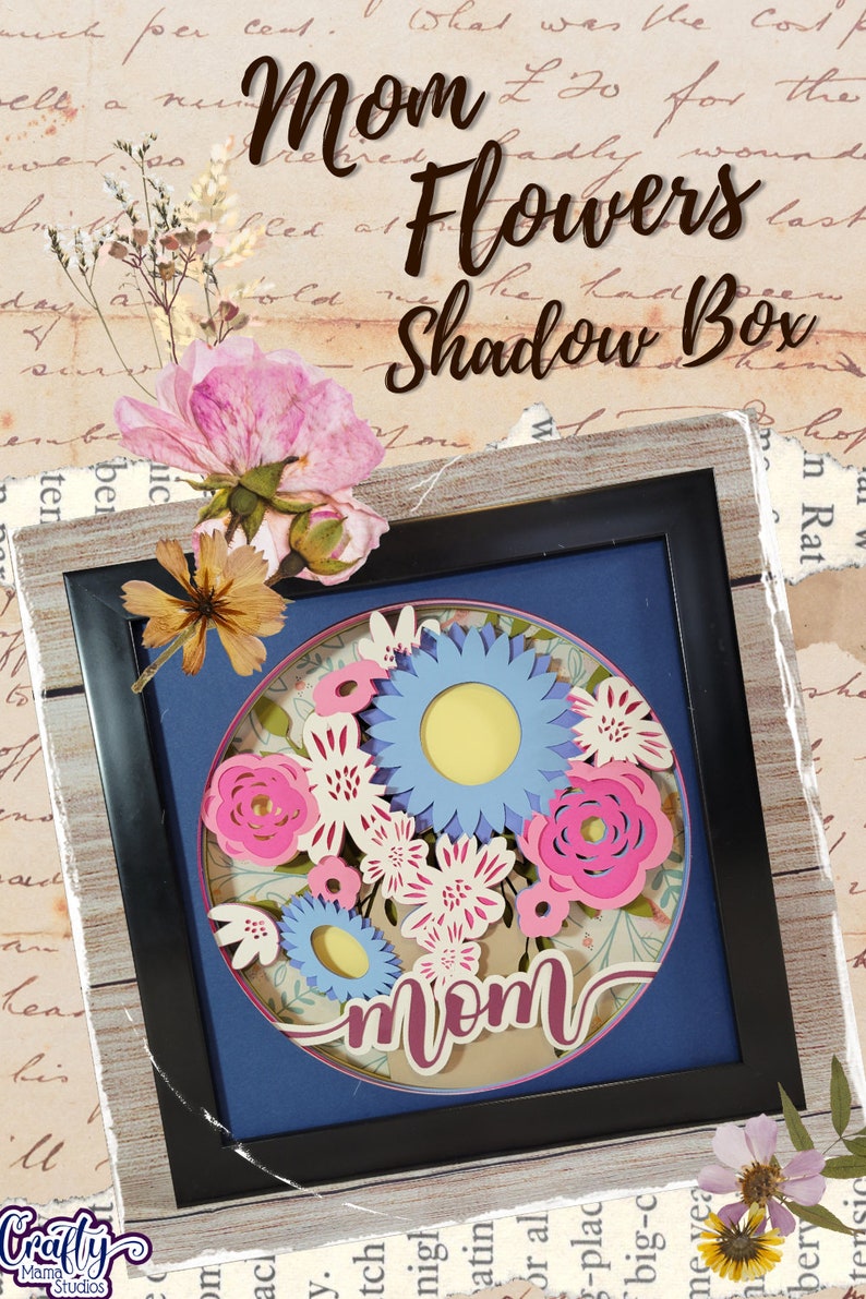 3D Mother's Day Shadow Box Svg Spring Flowers Shadowbox Etsy