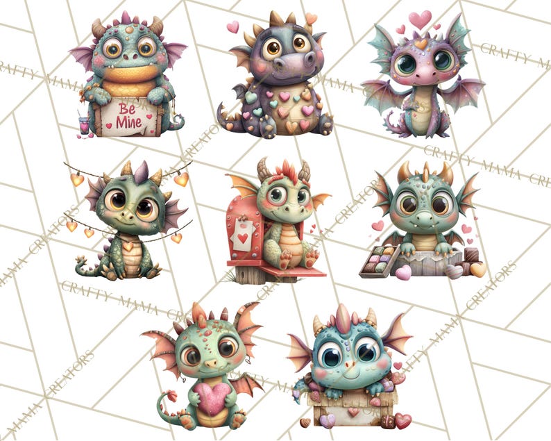 64 Png, Valentine Dragon Clipart PNG, Fantasy Dragon Doodles, Cute Baby ...