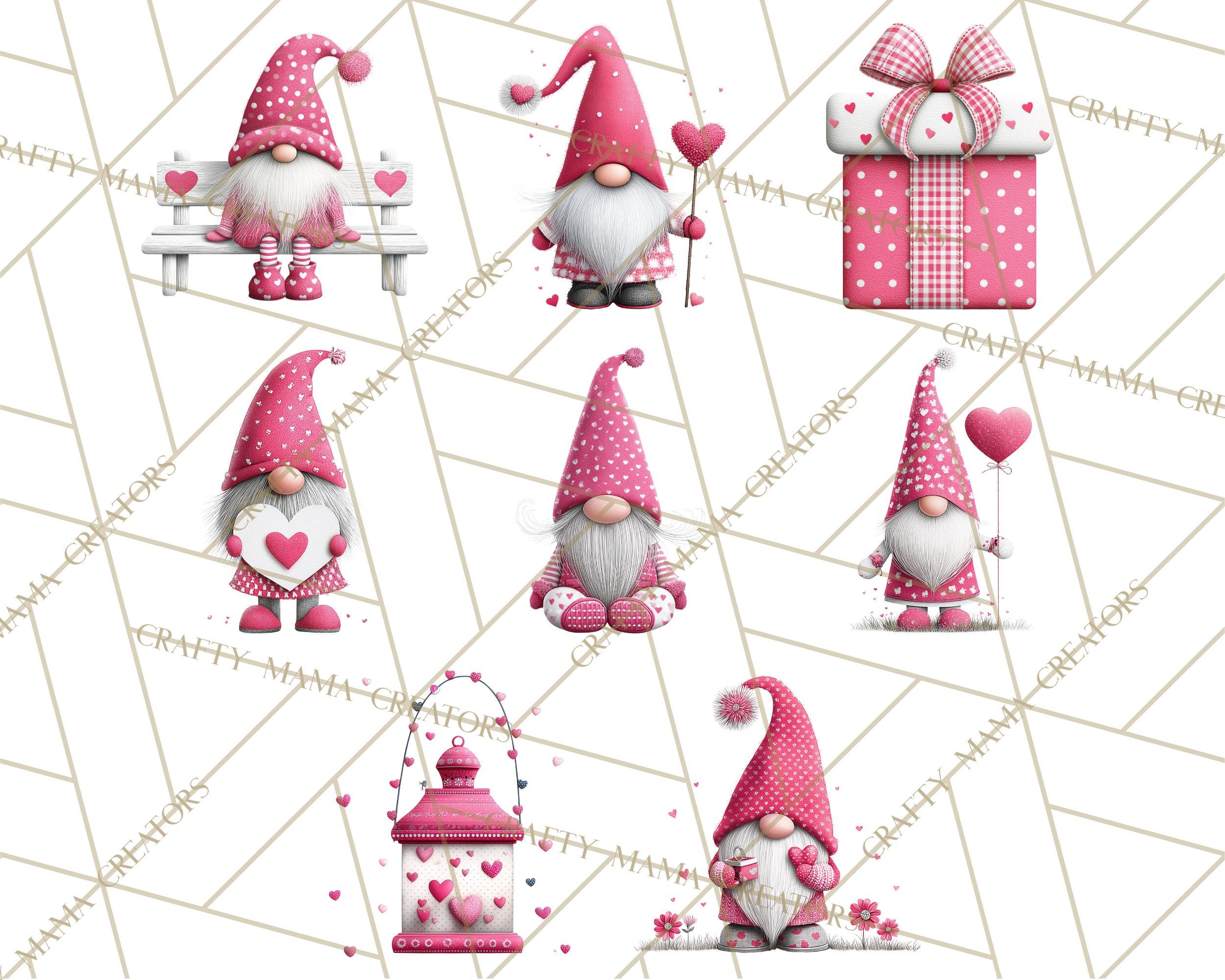64 Png, Valentine Gnome Clipart PNG, Watercolor Love Gnomes Clip Art ...