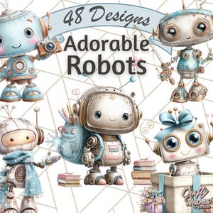 ロボットクリップアートPNG、かわいいロボットのイラスト、フレンドリーなボットアート、子供向けロボットクリップアート、テックキャラクターPNG、柔らかくリアルなロボットグラフィック