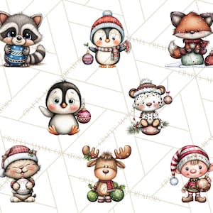 60 Png, Julfigurer på Ornament PNG, Jul Clipart, Söt Jul Clip Art, Festliga Utskrivbara PNGs, Ornament Kul bild 6