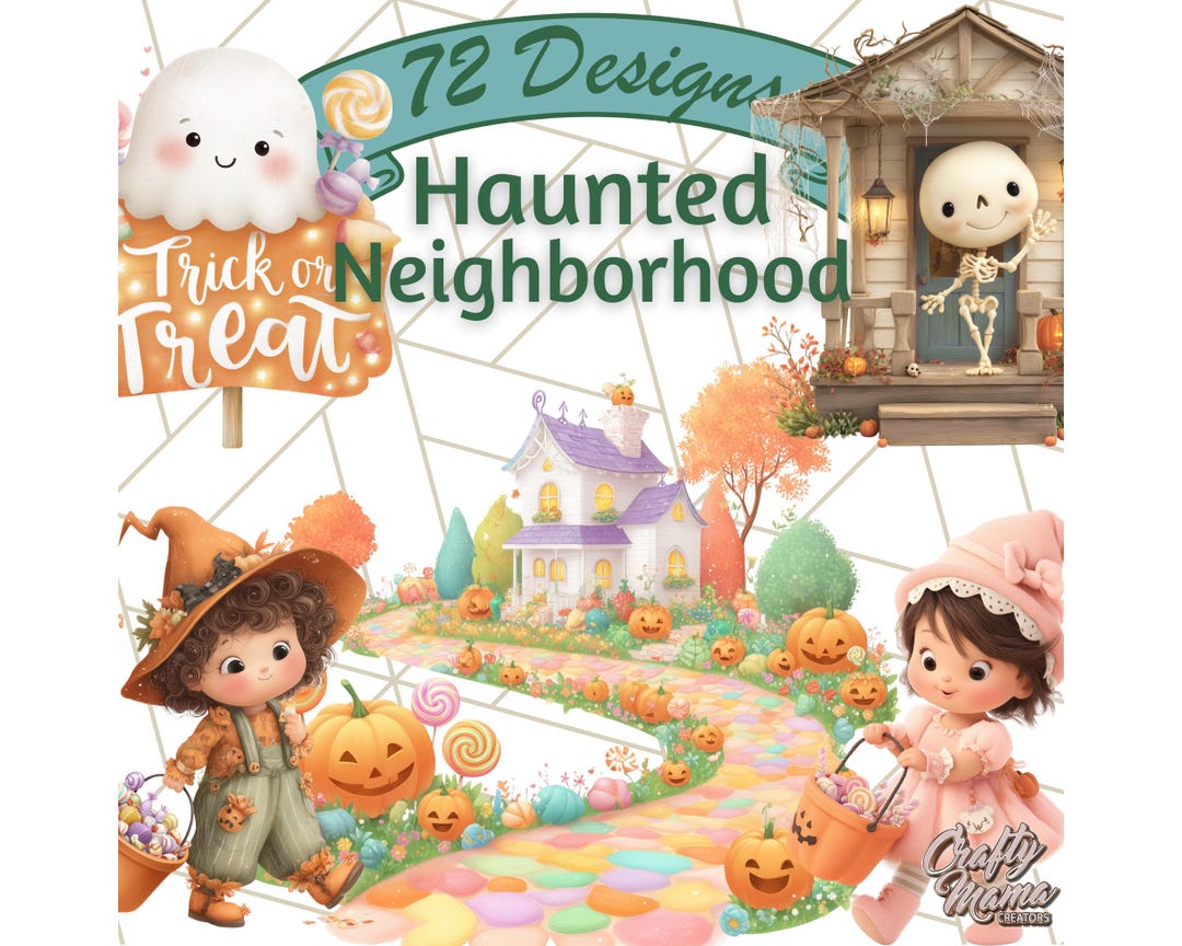 Trick or Treat Street Clipart PNG, Halloween Neighborhood Clip Art ...