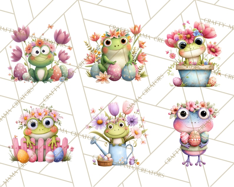 48 Png, Frog Easter Clipart PNG, Cute Frog Holding Eggs, Pastel Spring ...