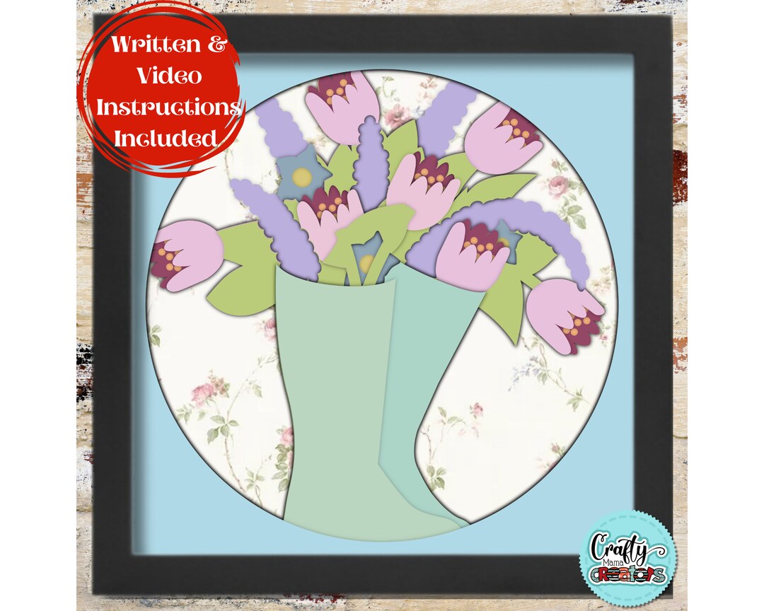 3D Spring Shadow Box Svg, Spring Flowers Shadowbox Svg, Flower Filled ...
