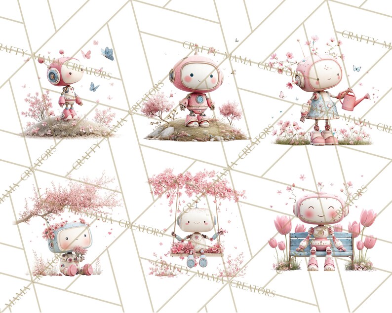 48 Png Spring Robots, Full-body Robot Clipart, Pastel Robot ...