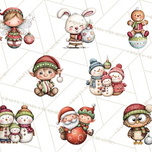 60 Png, Julfigurer på Ornament PNG, Jul Clipart, Söt Jul Clip Art, Festliga Utskrivbara PNGs, Ornament Kul bild 2