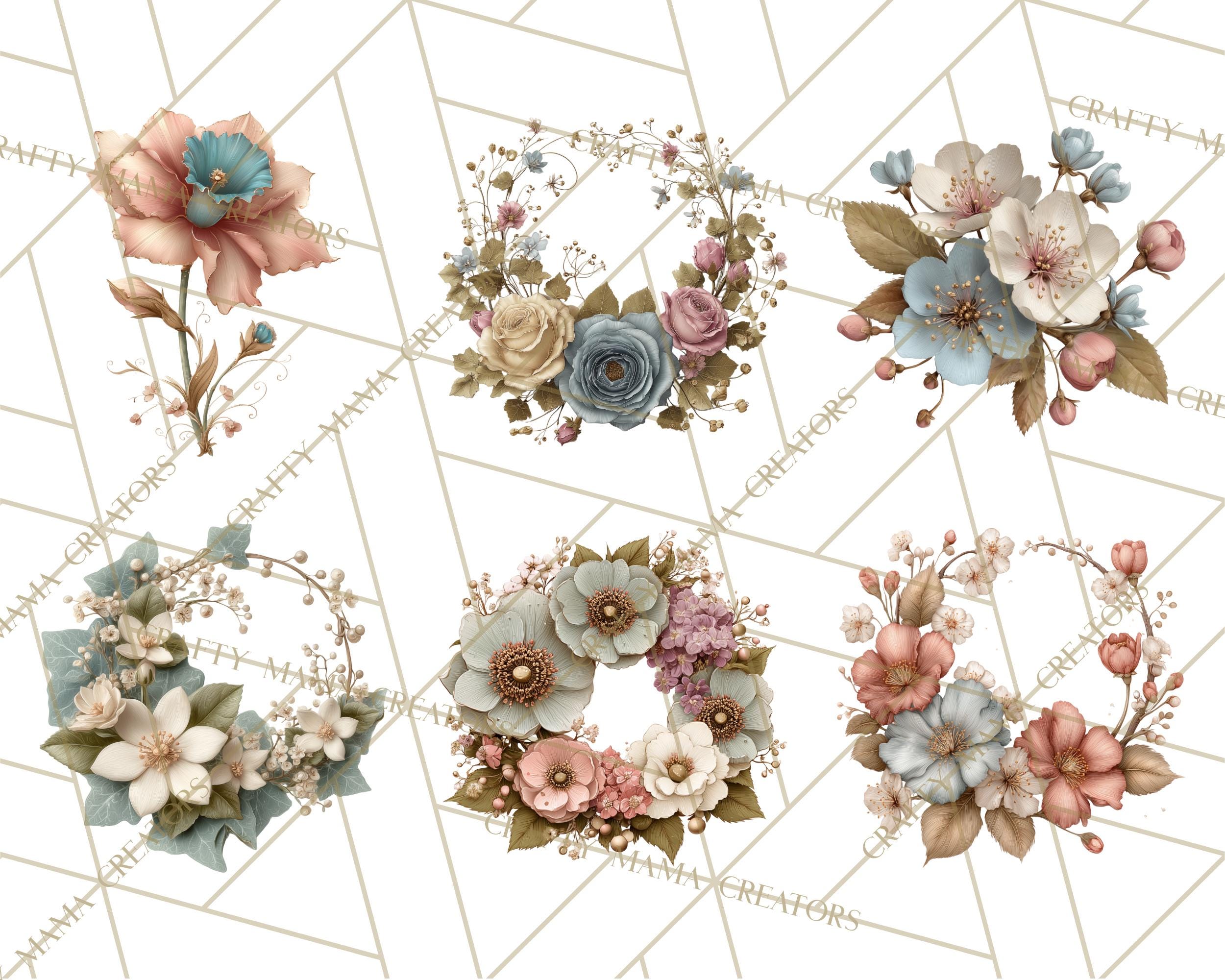 52 Png, Blooming Letters Clipart, Floral Alphabet Clip Art PNG, Spring ...