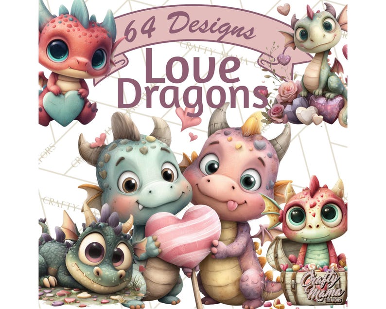 64 Png, Valentine Dragon Clipart PNG, Fantasy Dragon Doodles, Cute Baby ...