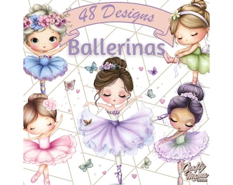 Ballerina clipart png, schattig ballet meisje illustraties, tutu prinses png, dansend meisje illustratie, zachte grillige balletdanser kunst
