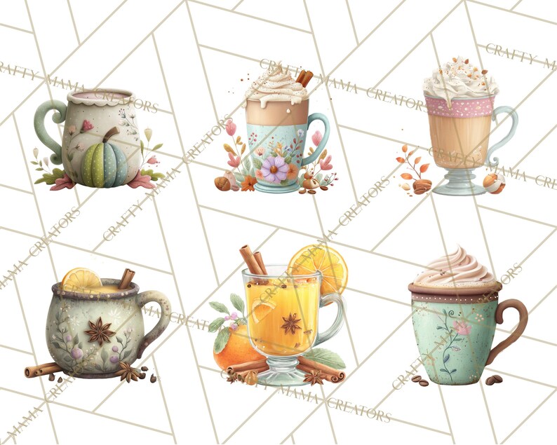 52 Png, Pumpkin Spice Drinks Clipart PNG, Fall Coffee Clip Art, Autumn ...