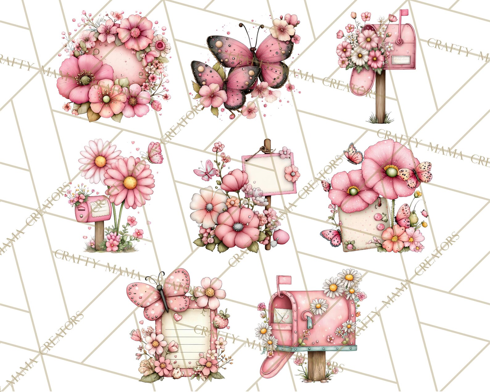 Spring Mail Stamp 56 Png Spring Letters Mail Clipart PNG, Floral Envelopes, Spring ...